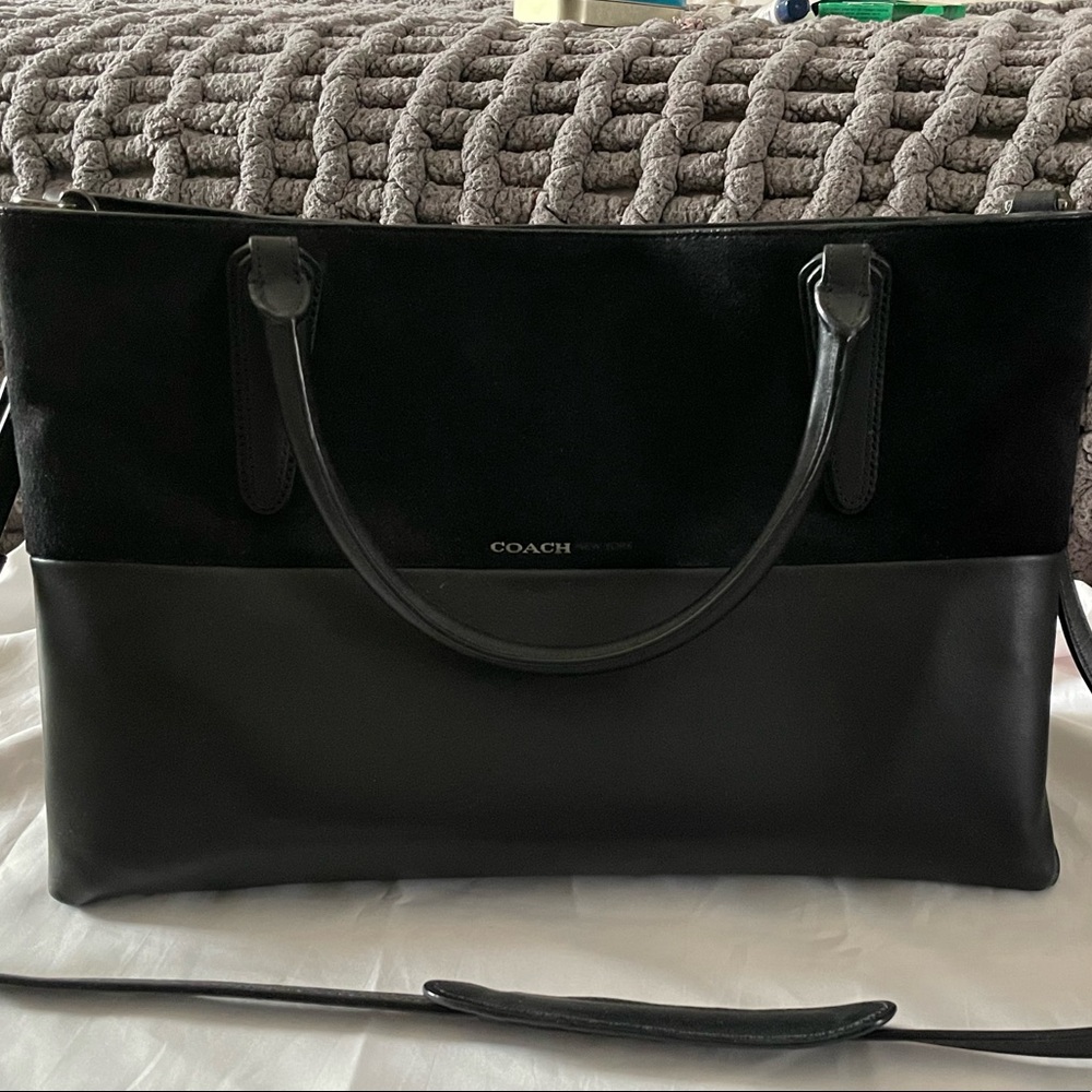 Authentic COACH mixed suede and leather bag in like-new condition!